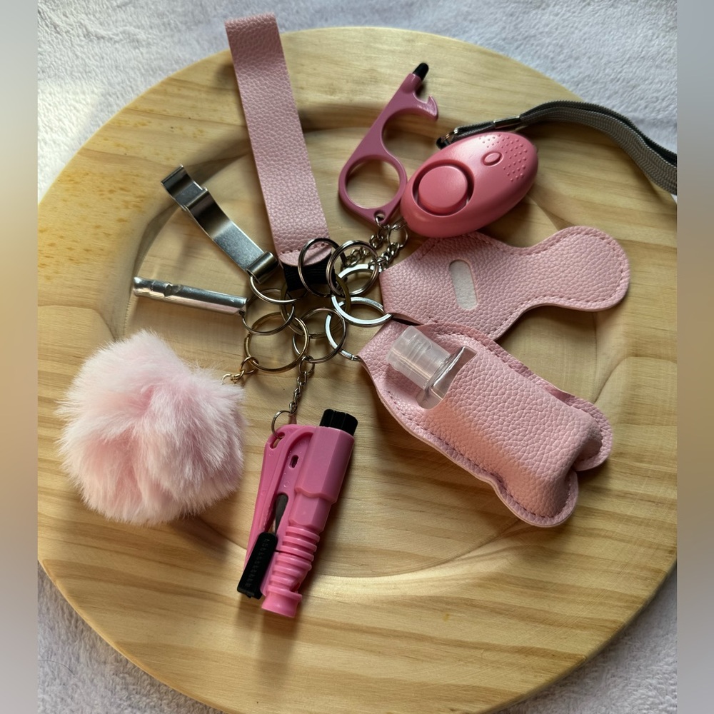 Pink safety Keychain